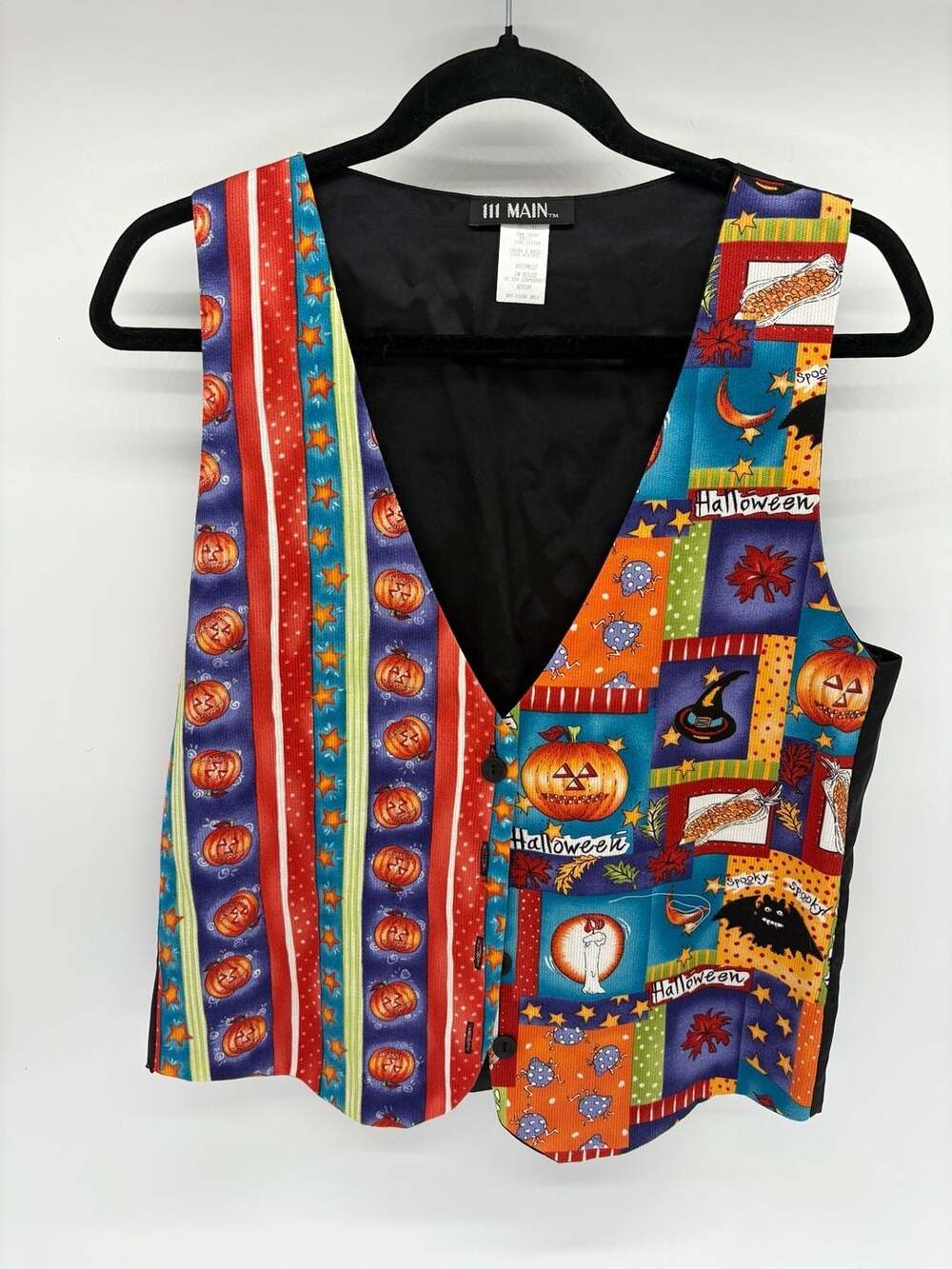 🎃 Vintage 111 Main Halloween Patchwork Vest Medium